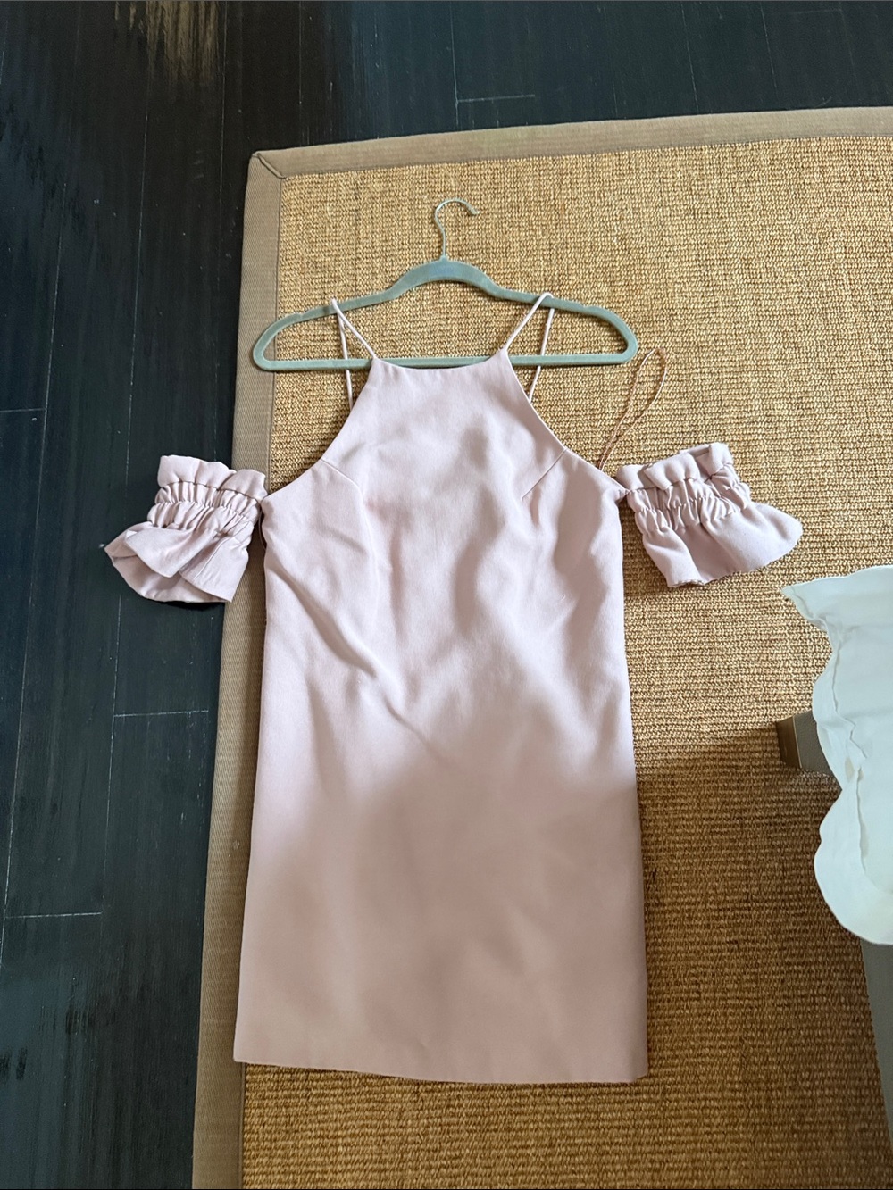 Blush Pink Cold-Shoulder Shift Dress